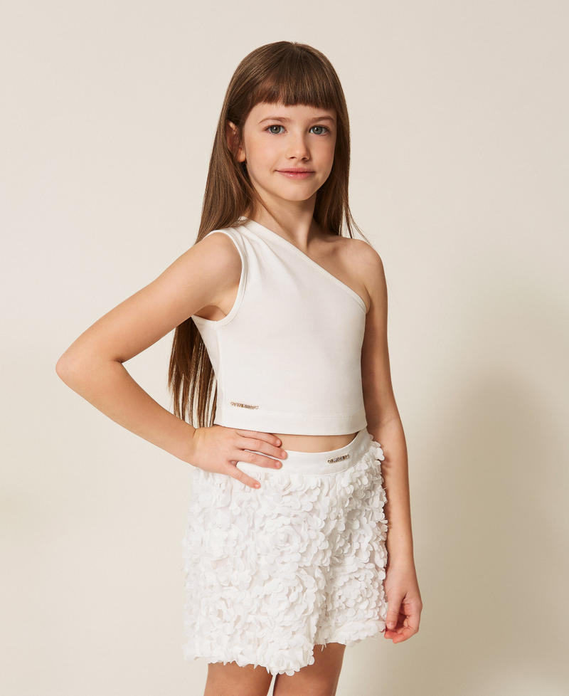 One-shoulder top with logo Off White Girl 261GJ2255_00526_01