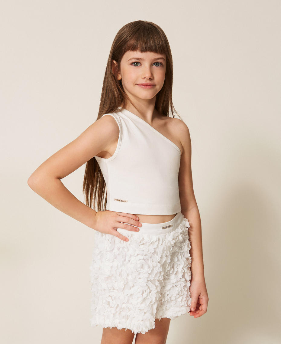 One-shoulder top with logo Off White Girl 261GJ2255_00526_01