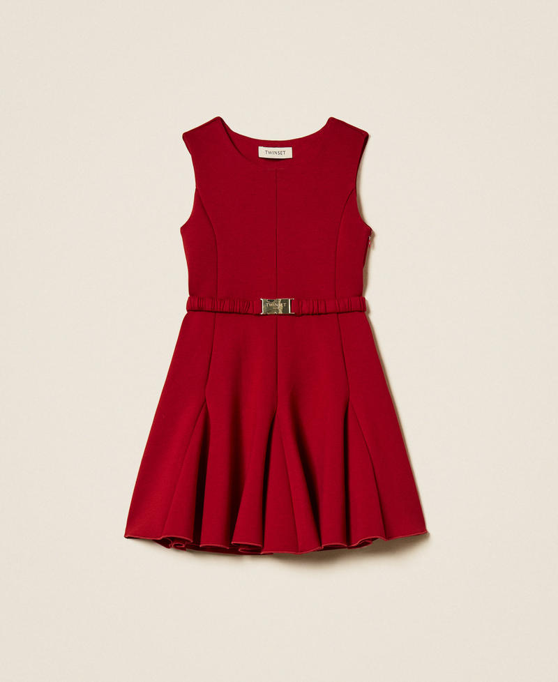 Abito corto in tessuto scuba Red Ruby Bambina 262GJ2137_13704_S0