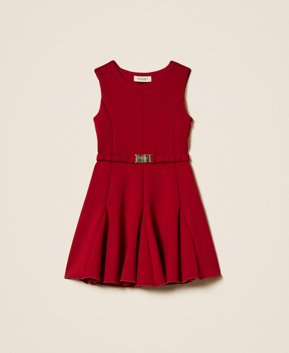 Abito corto in tessuto scuba Red Ruby Bambina 262GJ2137_13704_S0