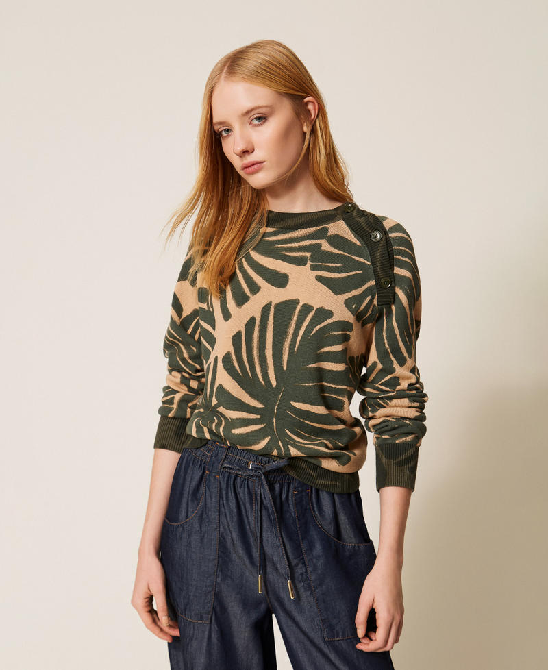 Pull avec imprim&eacute; jungle Imprim&eacute; Jungle Femme 261LL3FBB_13301_01