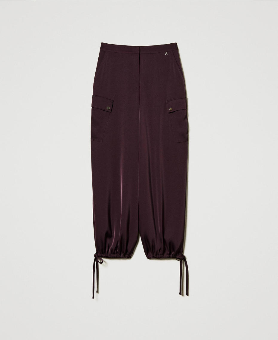 Satin cargo trousers Potent Purple Woman 242AT2171_11963_S0