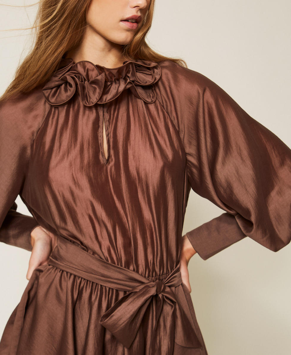 Short voile dress with ruffles