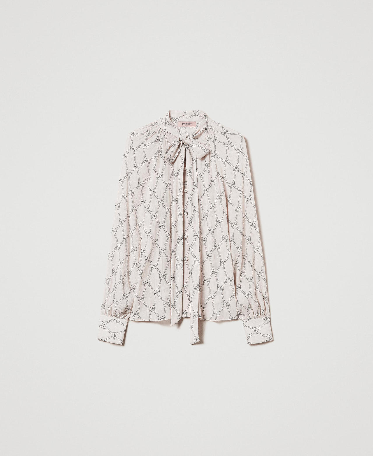 Scee by twin set Camicia in creponne con stampa fiocchi