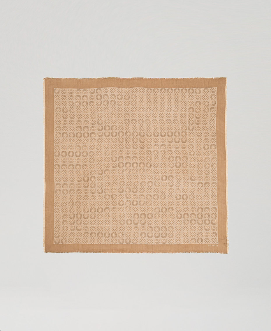 Jacquard keffiyeh with Oval T Rope Beige Woman 251TA4250_12145_05