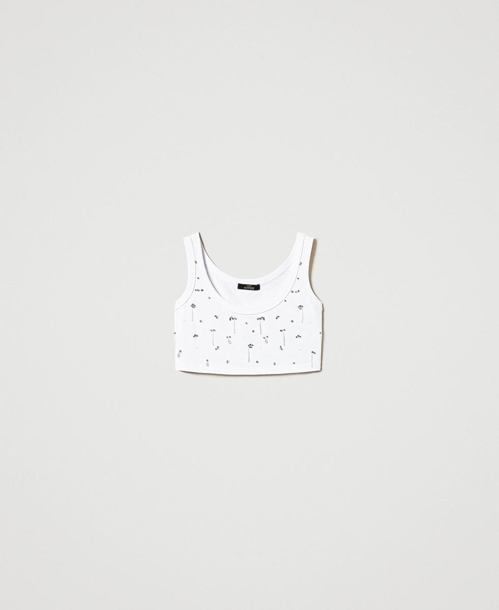 Cropped top with embroidery