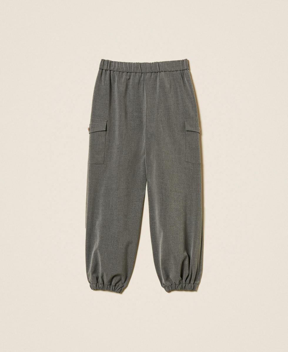 Joggers de franela Gris Medio Jaspeado Ni&ntilde;a 252GJ2273_11727_S1