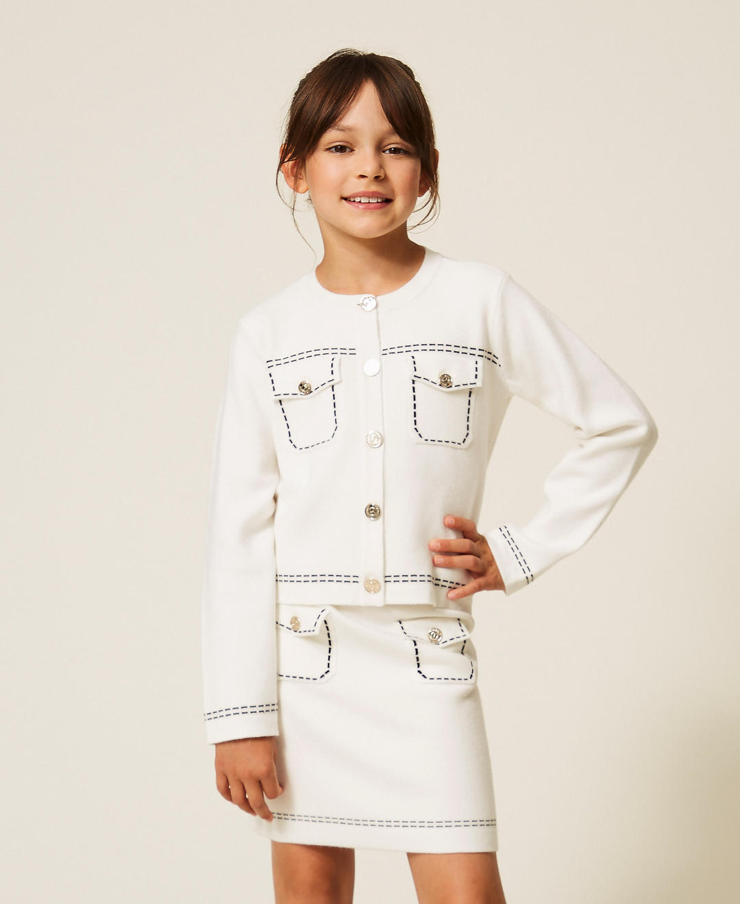 Blouson en maille avec surpiqûres