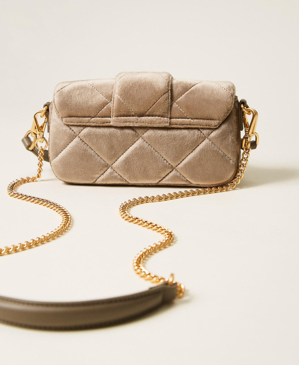 Bolso bandolera &laquo;Amie&raquo; de terciopelo Natural Beige Mujer 252TB7180_12129_03