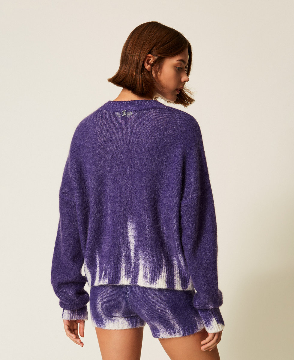 Pull MYFO en laine m&eacute;lang&eacute;e avec imprim&eacute; Violet &laquo;&nbsp;Royal Violet&nbsp;&raquo;/Poetic Femme 252AQ3061_13035_03