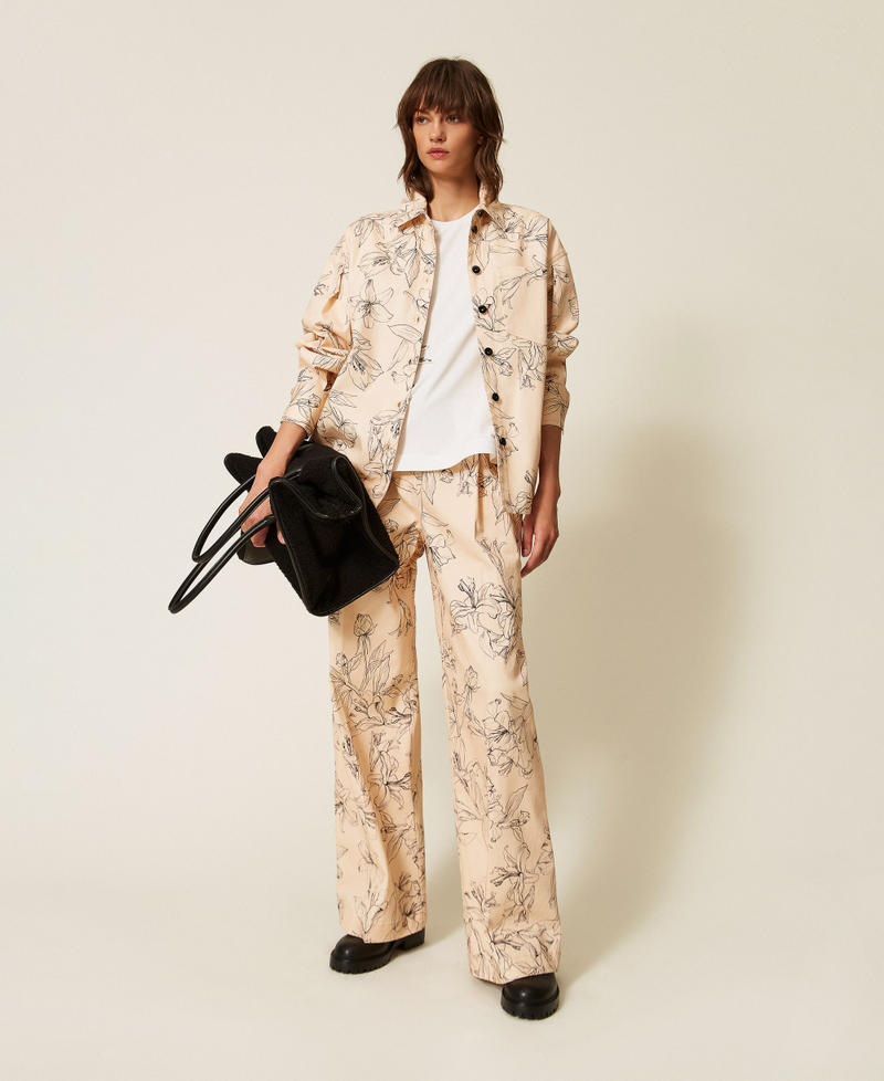 T-shirt with floral embroidery Off White Woman 262LI2CUU_00526_T0