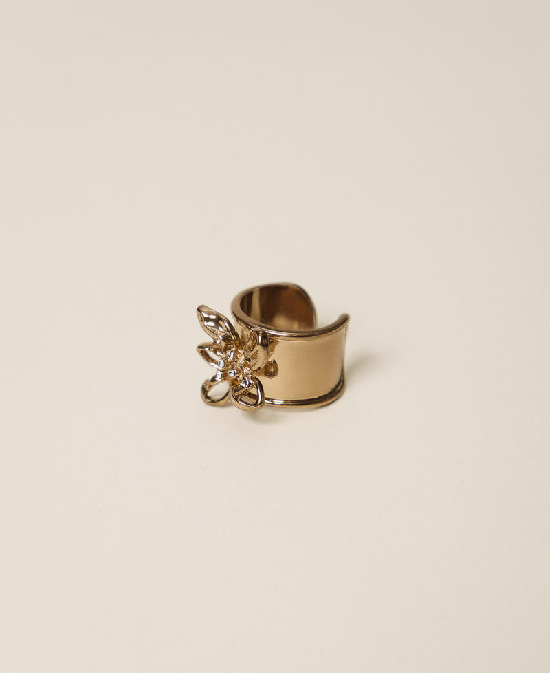 Ring with flower and rhinestones Old Gold Woman 261TA4020_12616_01
