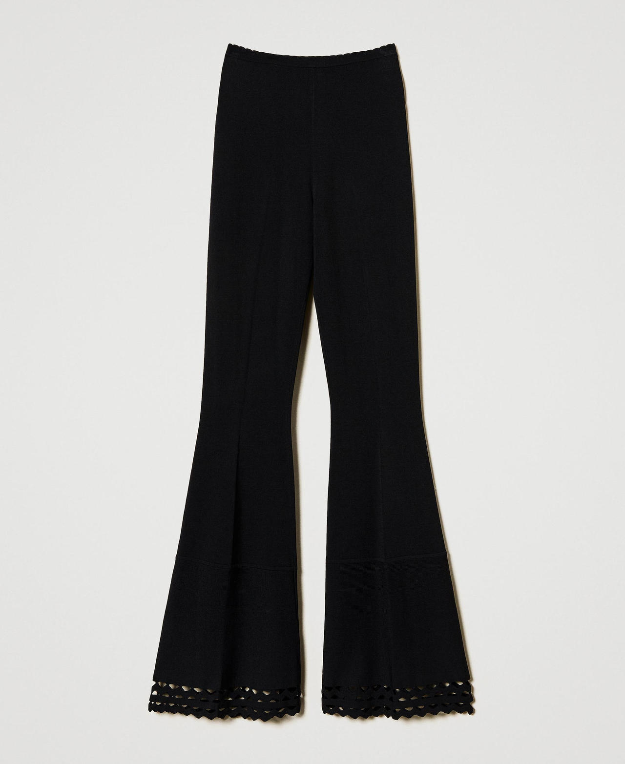 Flared trousers with geometric pattern Black Woman 251TP3051_00006_0S