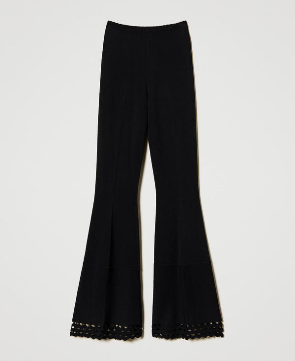 Pantaloni flare con motivo geometrico