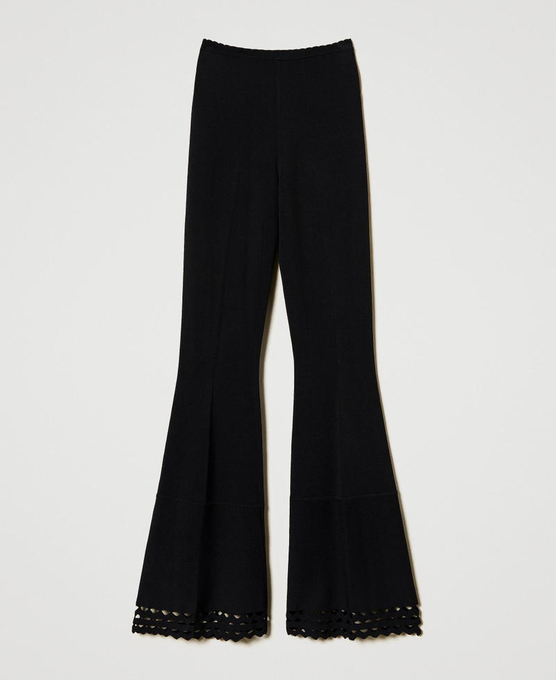 Flared trousers with geometric pattern Black Woman 251TP3051_00006_0S