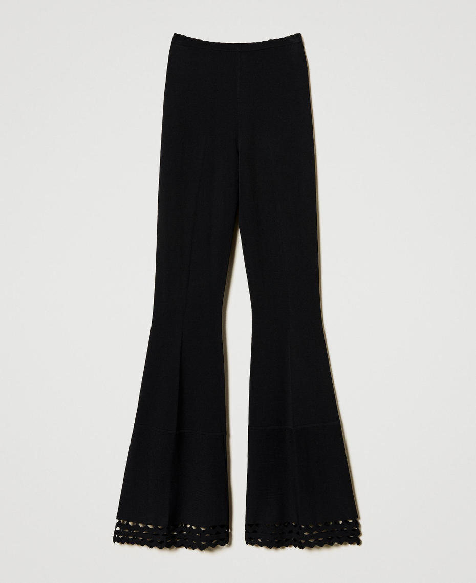 Flared trousers with geometric pattern Black Woman 251TP3051_00006_S0