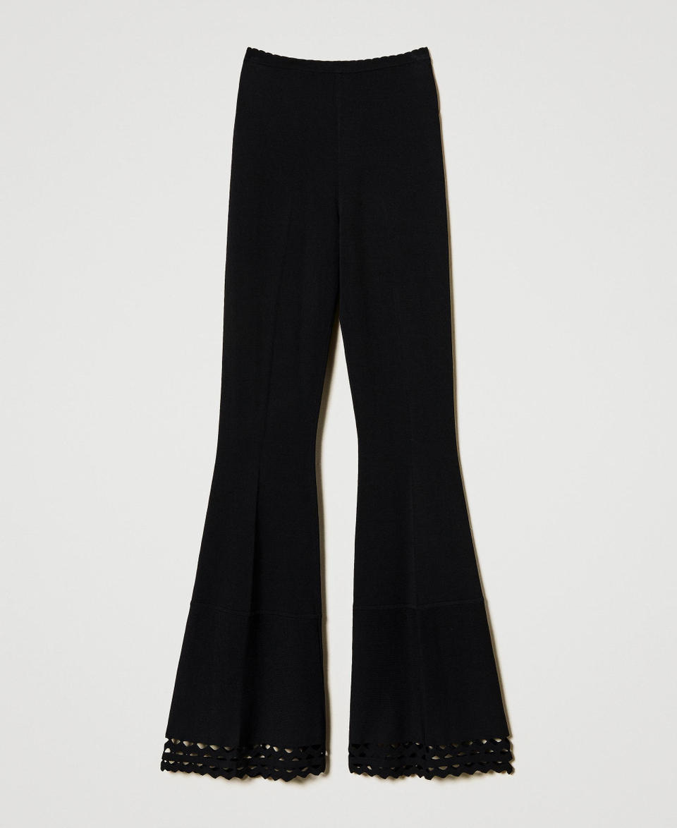 Flared trousers with geometric pattern Black Woman 251TP3051_00006_0S