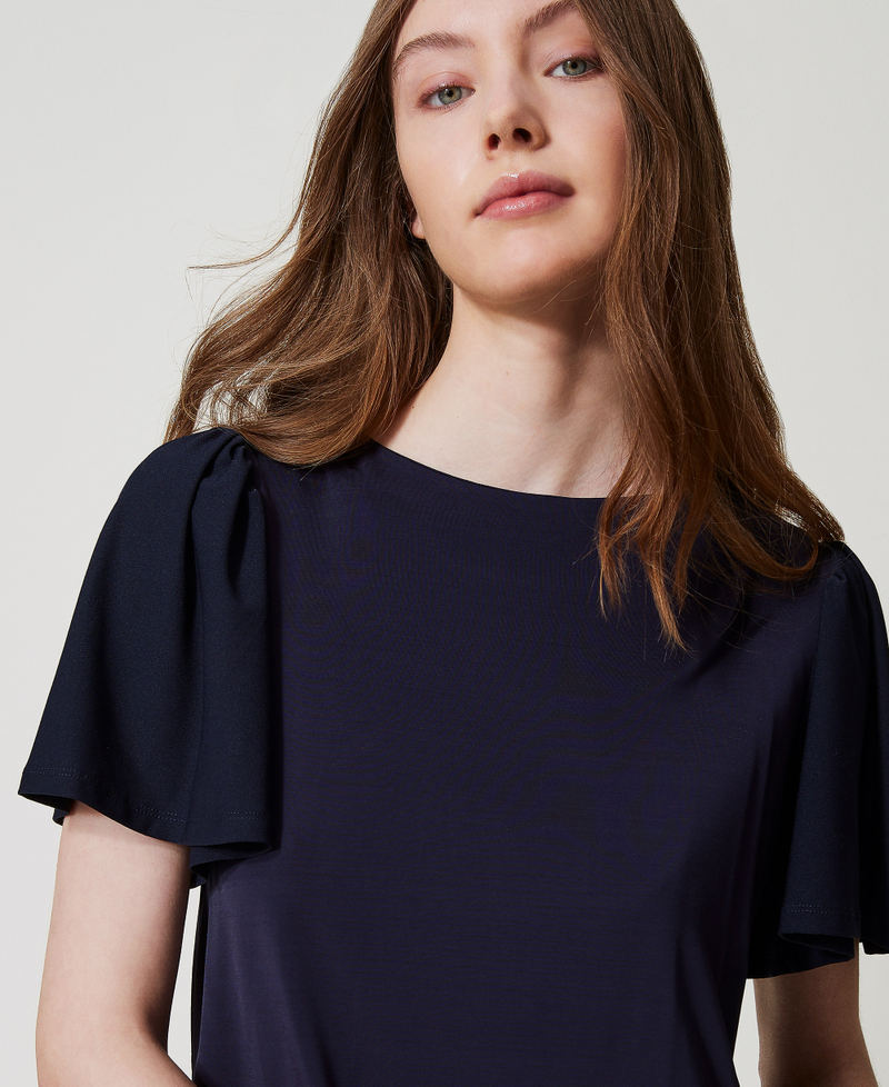 Puff sleeve blouse Classic Blue Woman 251LM2MDD_11956_01