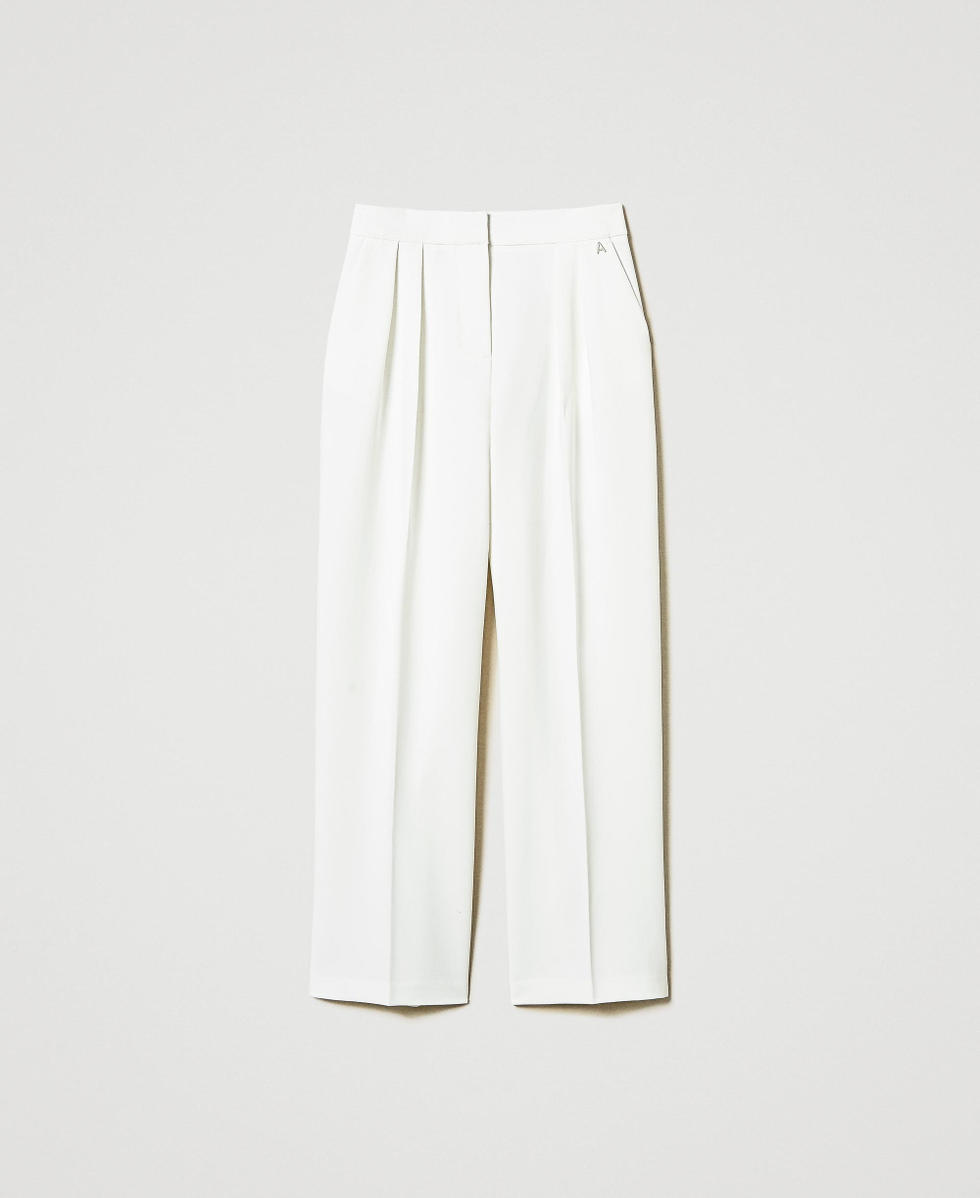 Pantalon palazzo avec plis Off White Femme 242AT2132_00526_S0