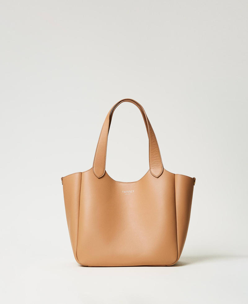 Borsa shopper ‘Forever’ in pelle Camel Donna 251TB7470_00044_01