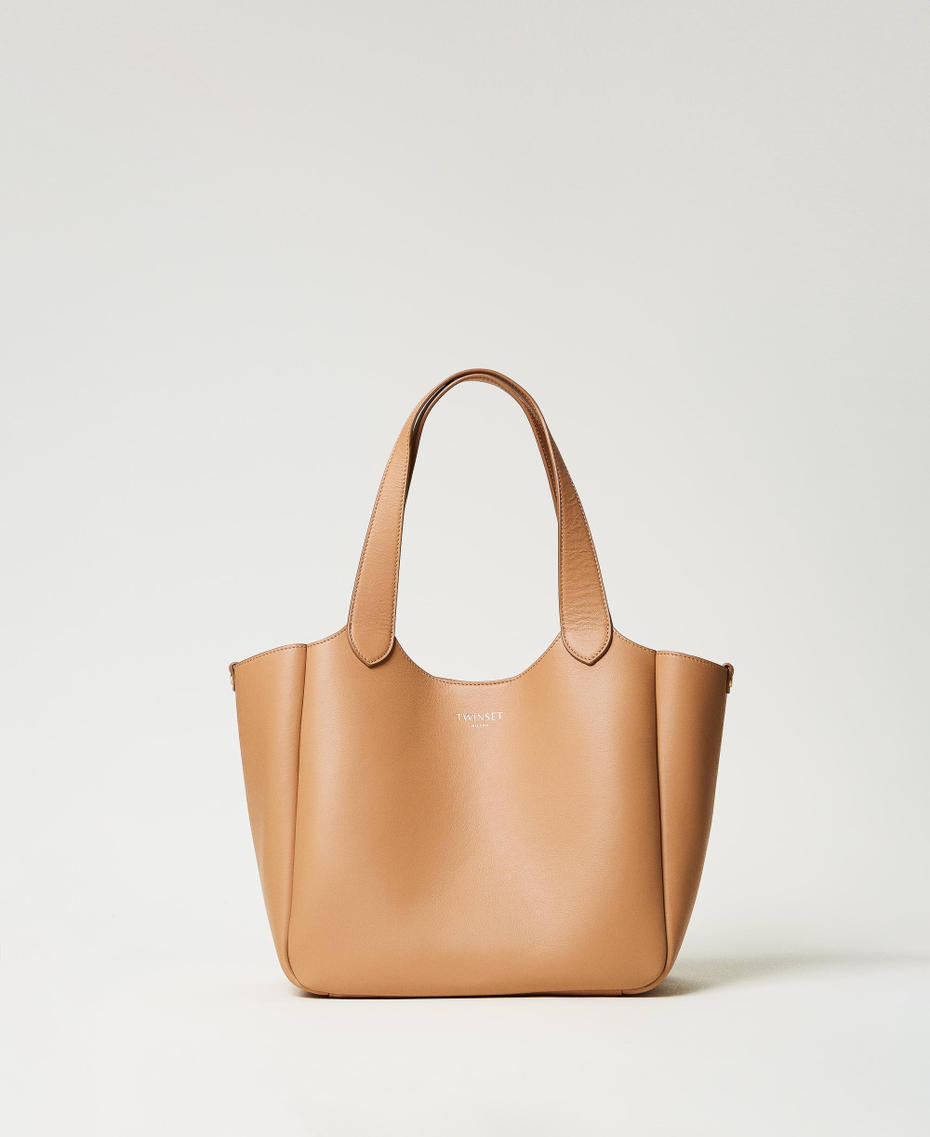 Borsa shopper ‘Forever’ in pelle Camel Donna 251TB7470_00044_01