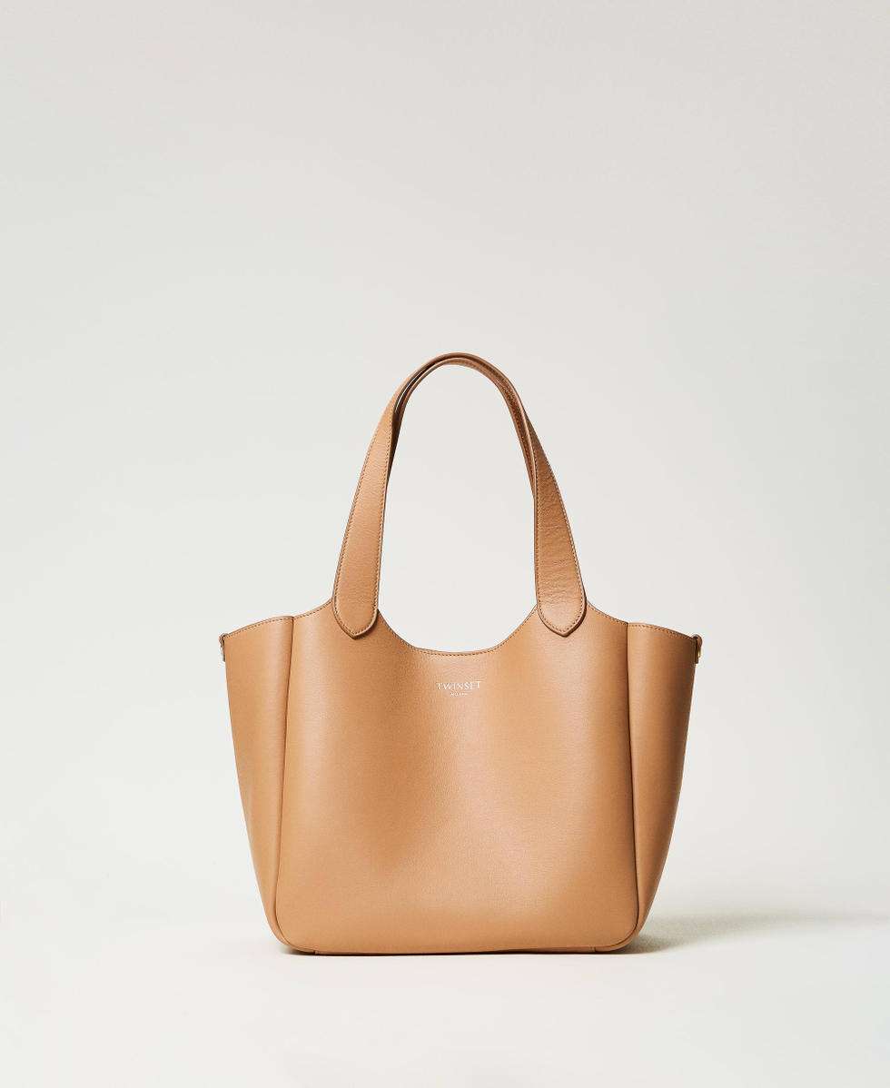 Borsa shopper ‘Forever’ in pelle Camel Donna 251TB7470_00044_01