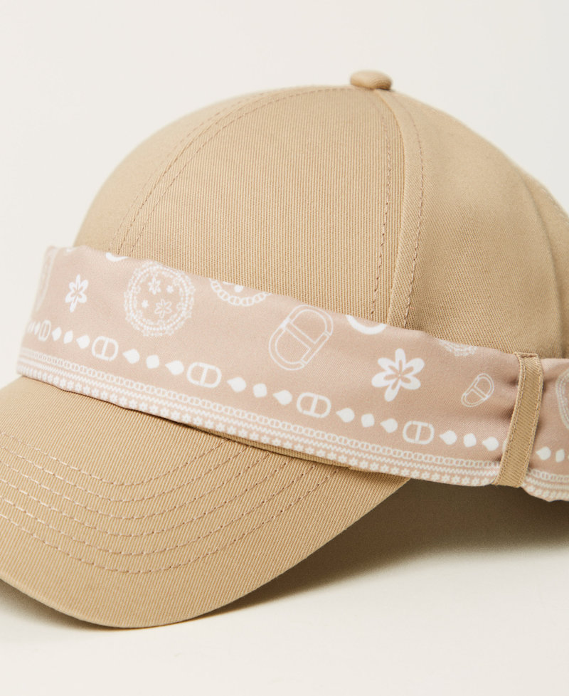Baseball cap with bandana scarf Rope Beige Woman 251TO5460_12145_03