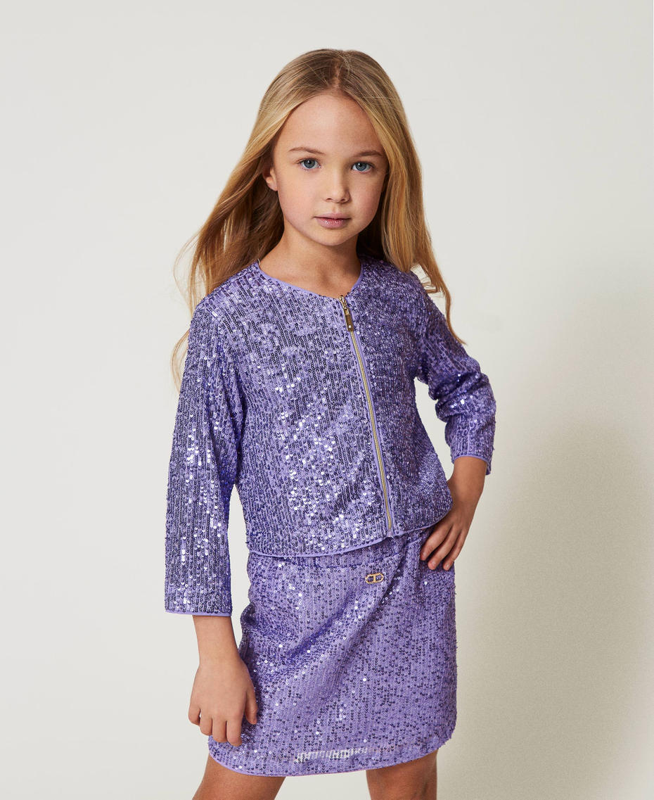 Jacke mit Alloverpailletten Pastel Violet Mädchen 251GJ2535_11862_01