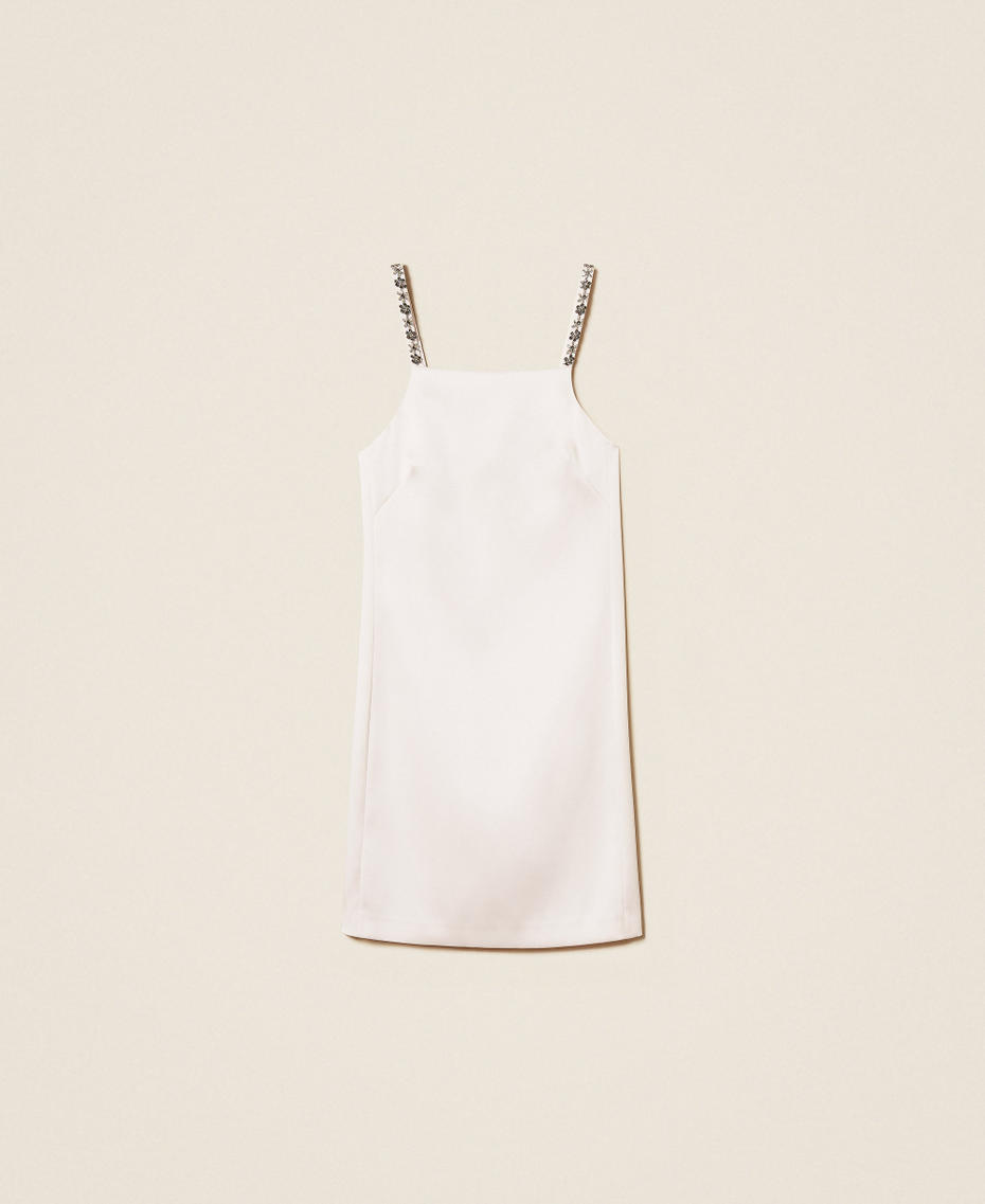 Vestido corto de duquesa con bordado Arena Rosa Mujer 261TP2411_00570_S0