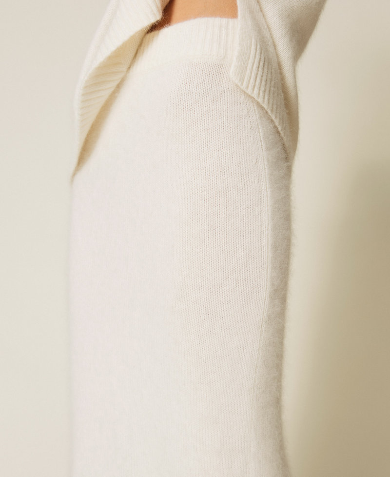 Angora blend knit midi skirt White Snow Woman 252TT3186_00282_05