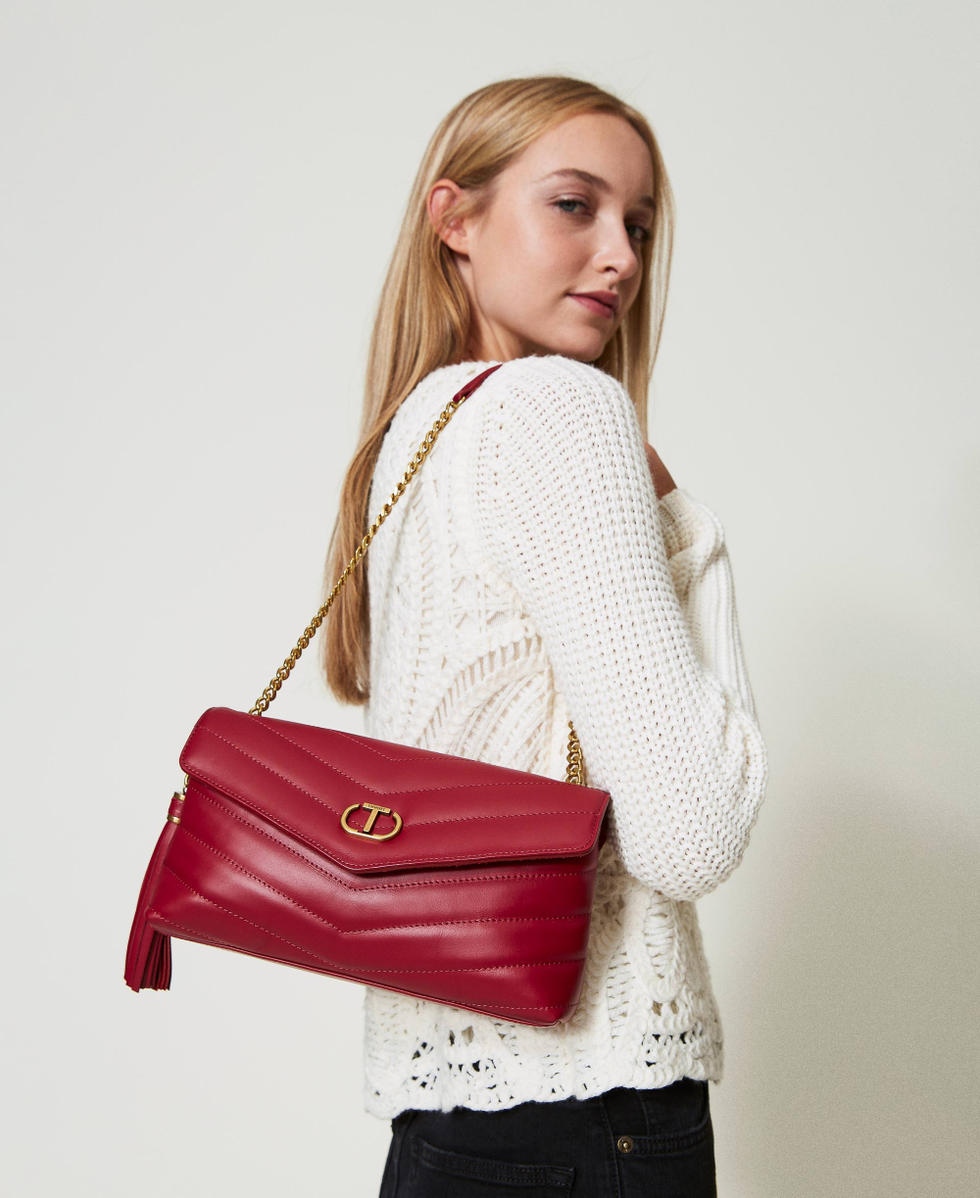 Bolso bandolera Dreamy mediano de piel Mujer Rojo TWINSET Milano