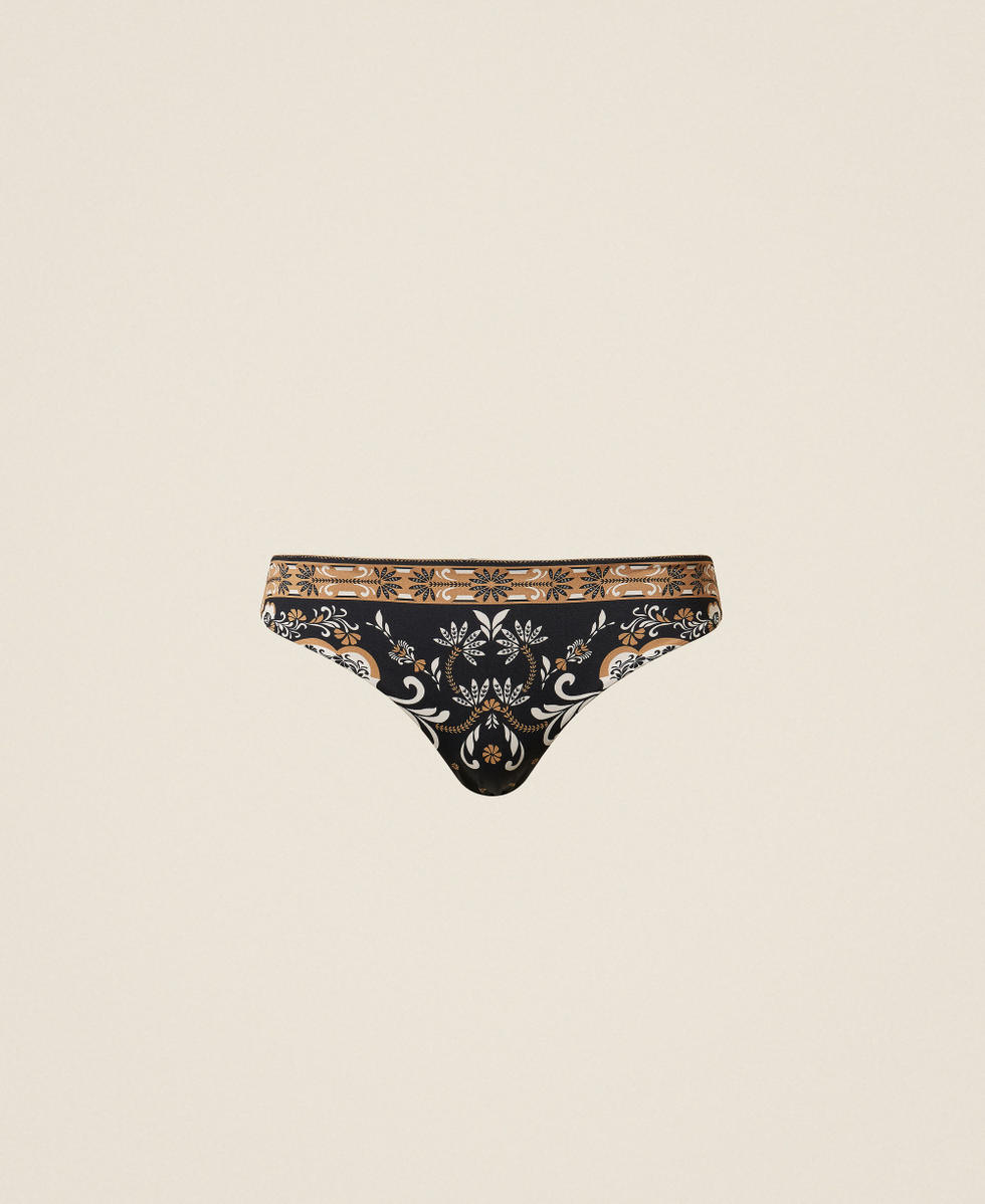 Brazilian-Bikinihose mit Foulardprint