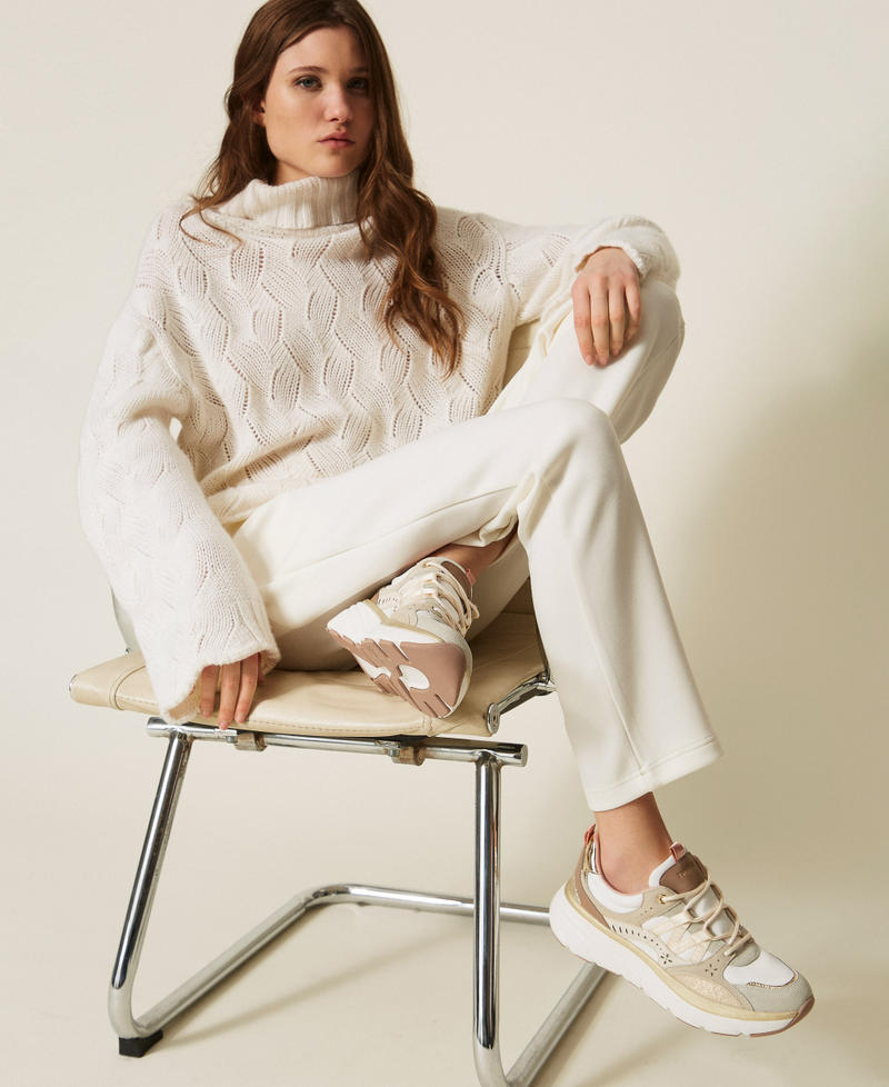 Leather running trainers White Snow Woman 252TGT02A_00282_T0