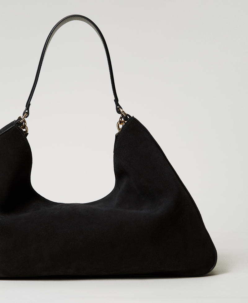 'Liliane' large suede bag Black Woman 252TS8ECC_00006_02