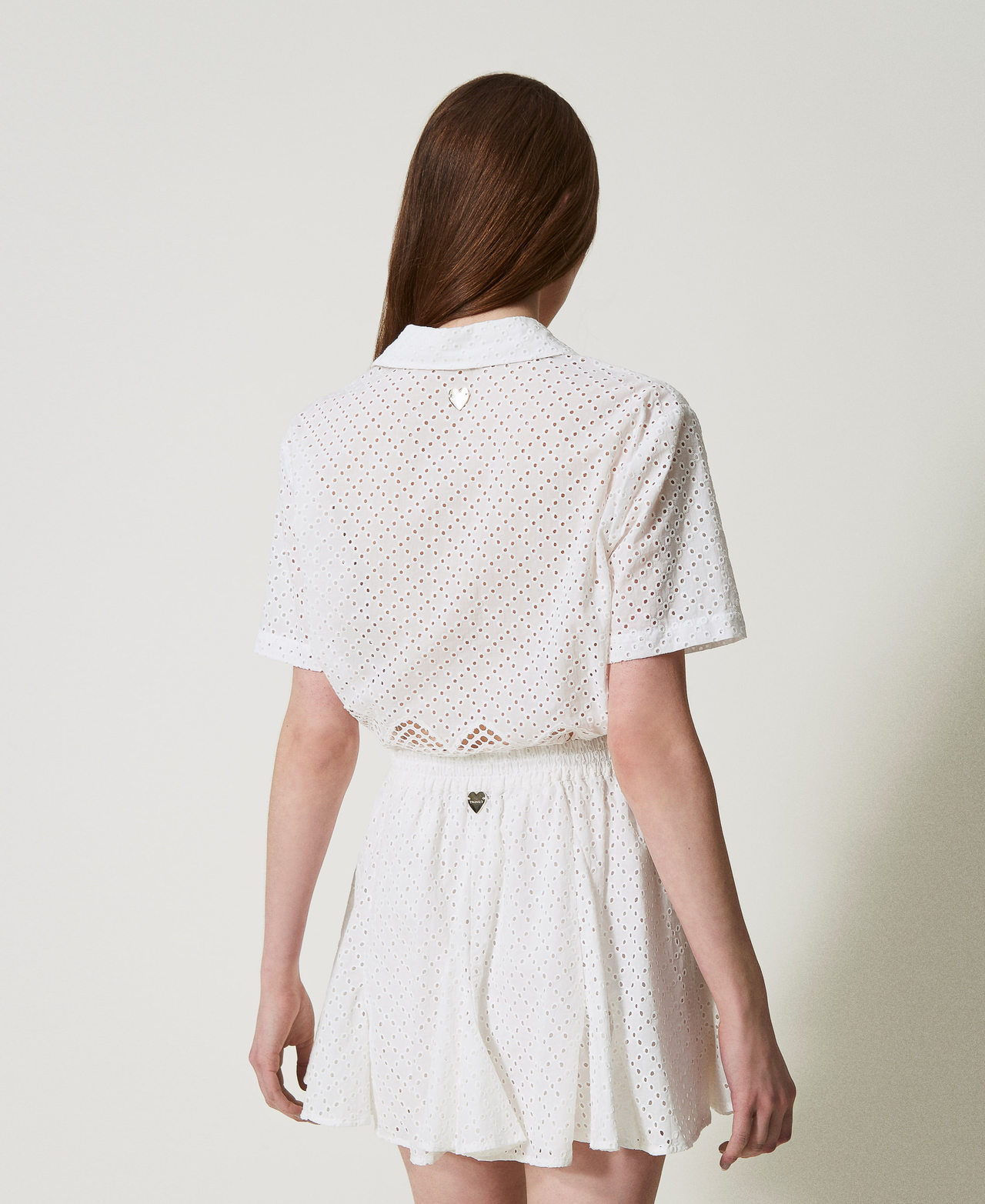 Broderie anglaise miniskirt Sugar White Woman 251LM2VHH_00632_03