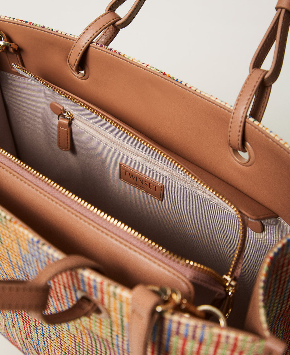 Borsa shopper in canvas Multicolor Donna 251TD8310_12447_04