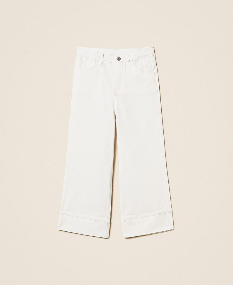 Girls&rsquo; wide-leg bull denim trousers Off White Girl 261GB2122_00526_S0
