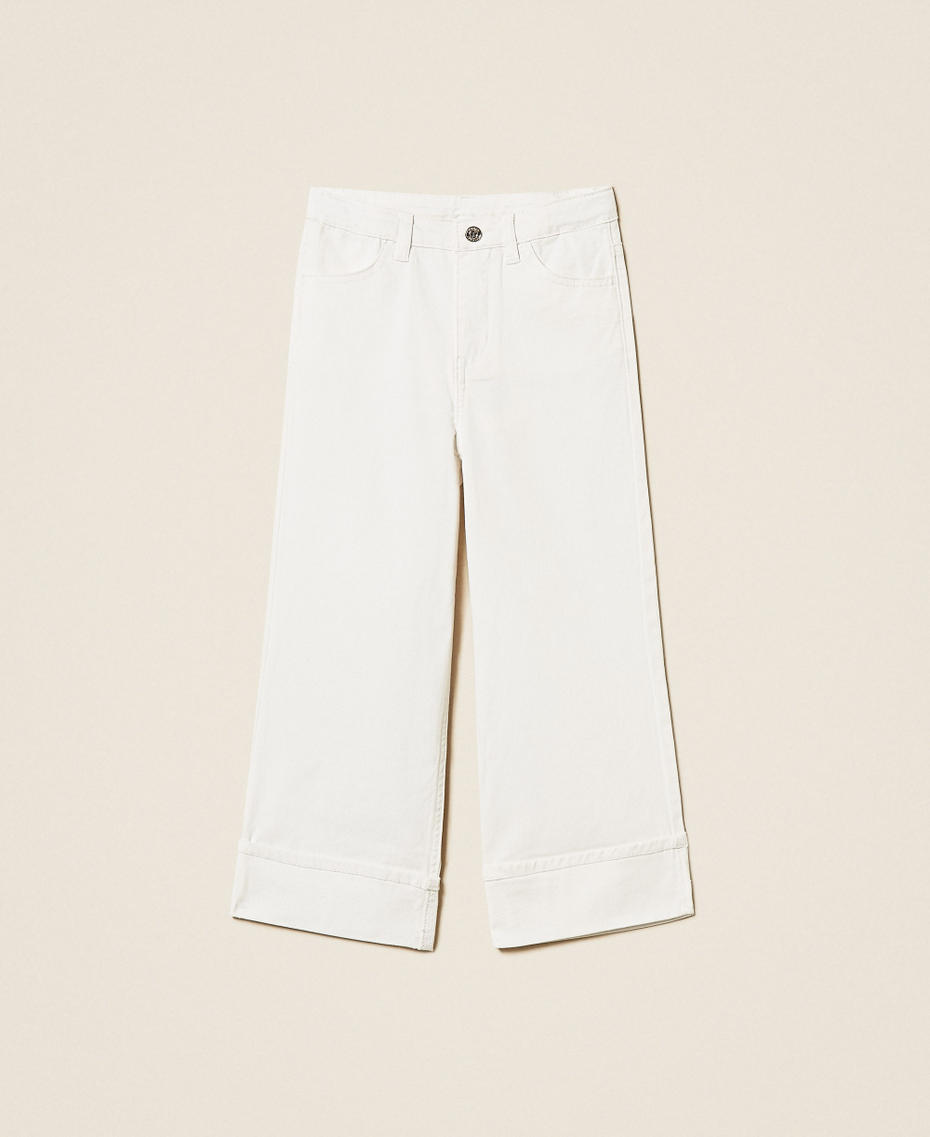 Girls&rsquo; wide-leg bull denim trousers Off White Girl 261GB2122_00526_S0