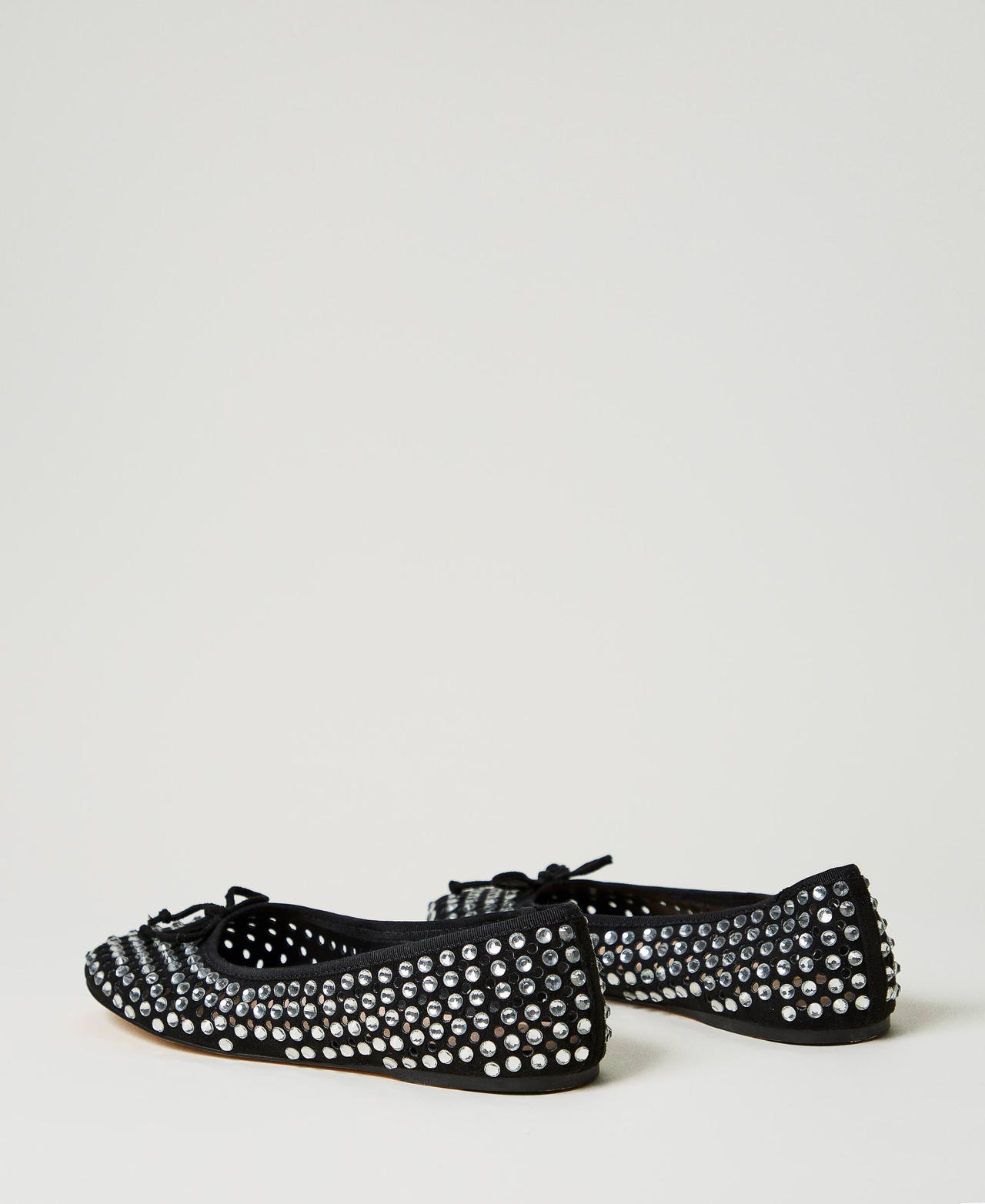 Ballet flats with all-over rhinestones Black Woman 251ACP016_00006_03