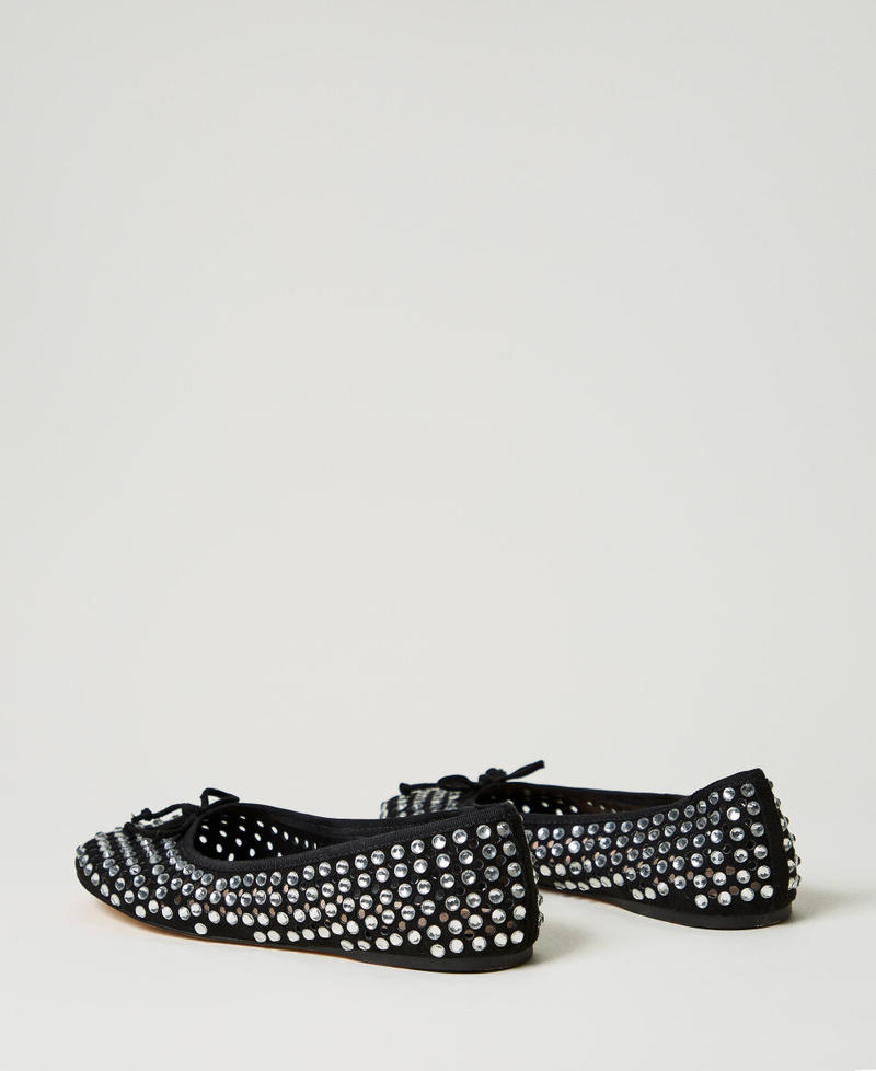 Ballet flats with all-over rhinestones Black Woman 251ACP016_00006_03