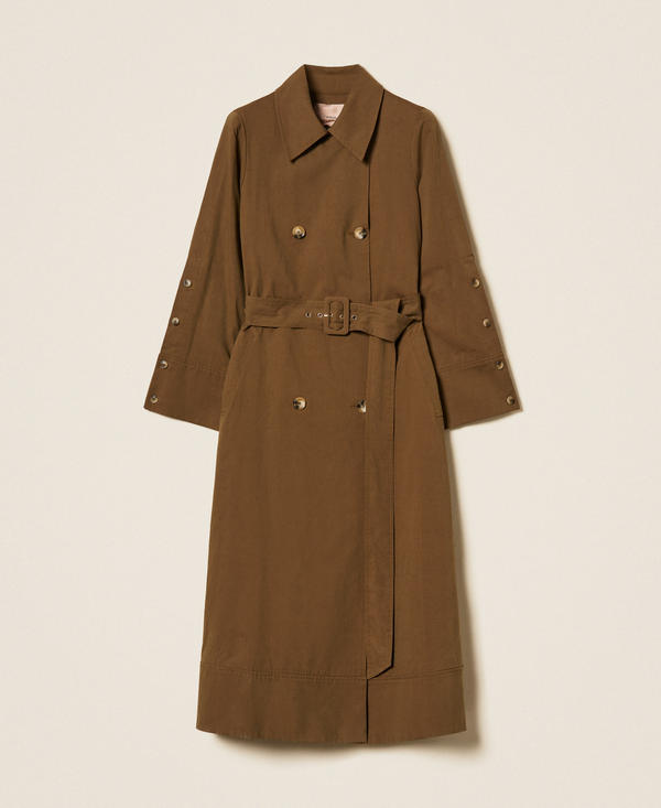Trenchcoat aus Gabardine aus Baumwoll-Mischgewebe