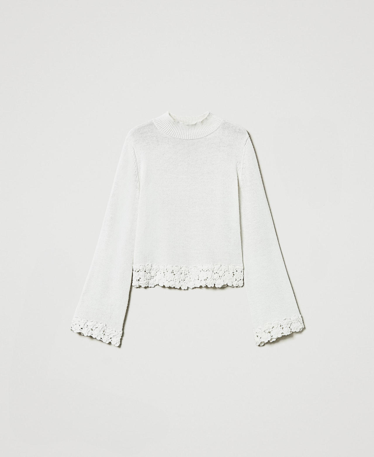 Scee by twin set Maglia lupetto in misto lana con ricamo