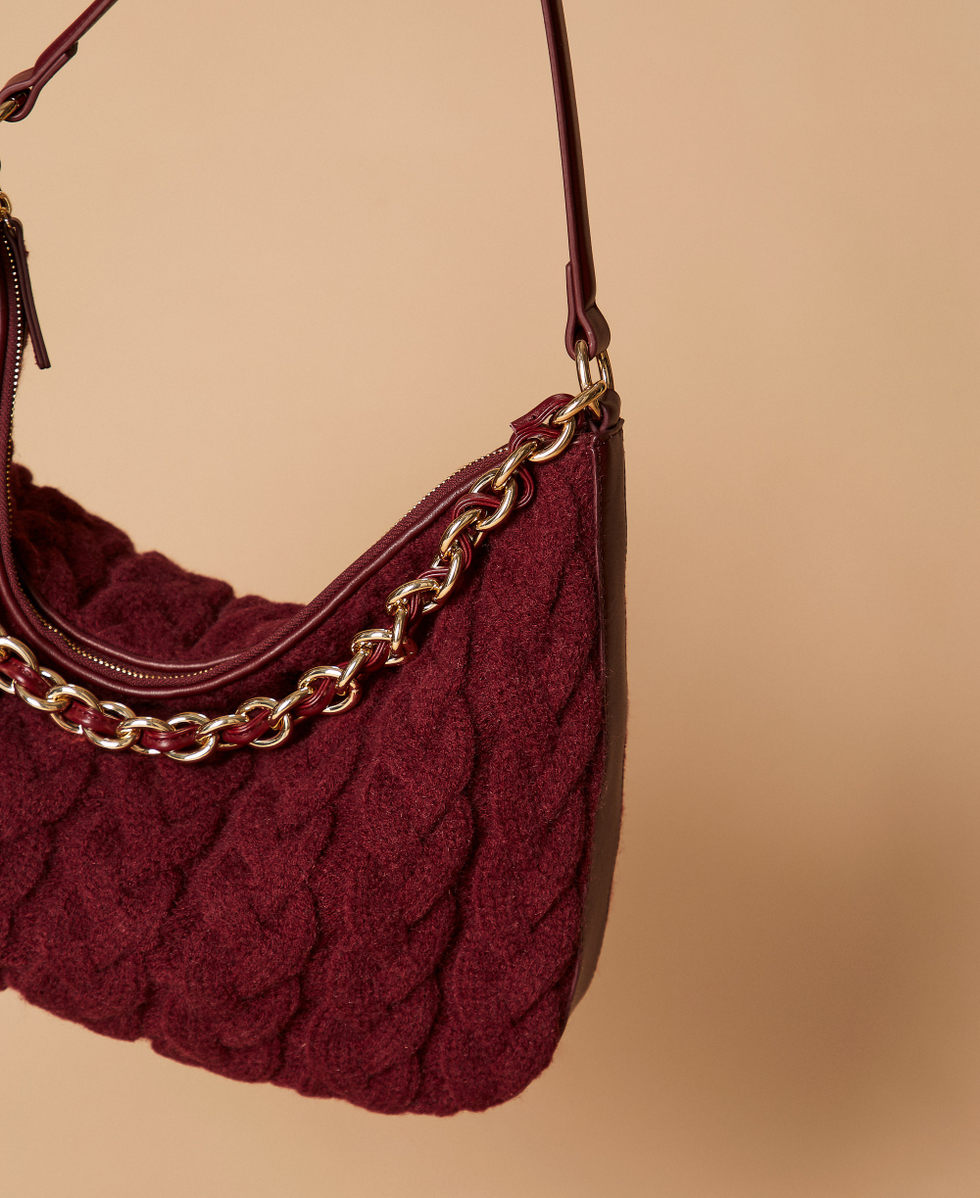 'Liliane' tricot knit bag "Wine tasting" Purple Woman 252TS8AAA_05609_05