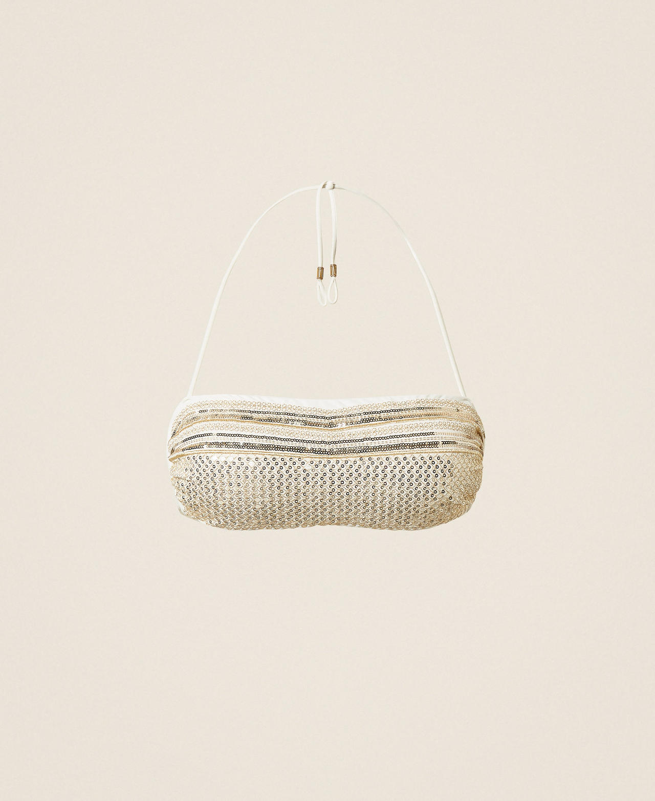 Haut de maillot de bain bandeau avec sequins brodés