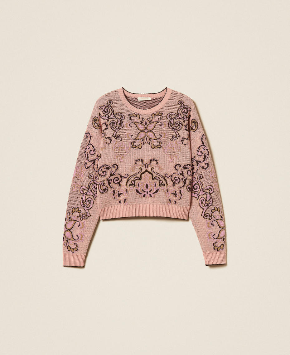 Jacquard wool blend jumper Peachy Keen Jacquard Woman 262TP3483_13951_S0