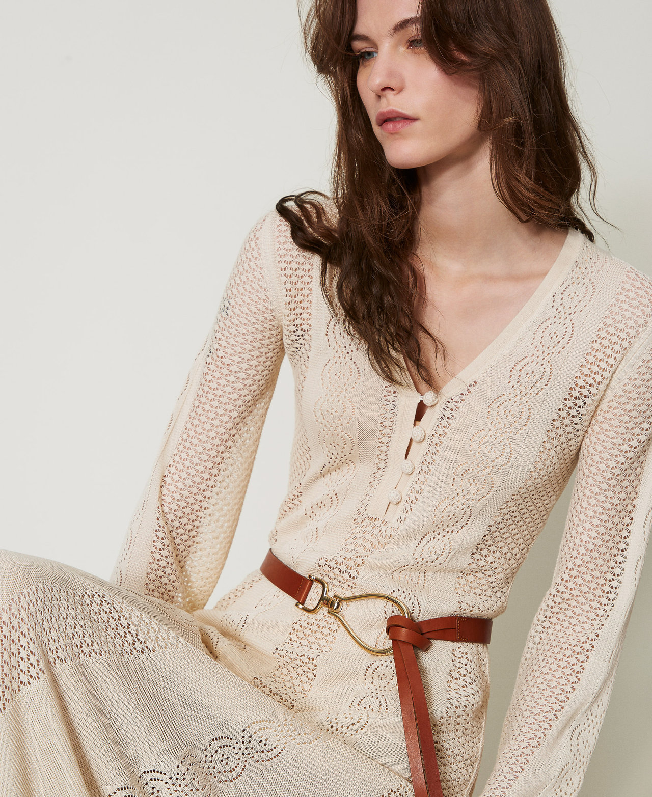 Lederg&uuml;rtel mit Logo Leder Frau 251TO5420_00057_T0