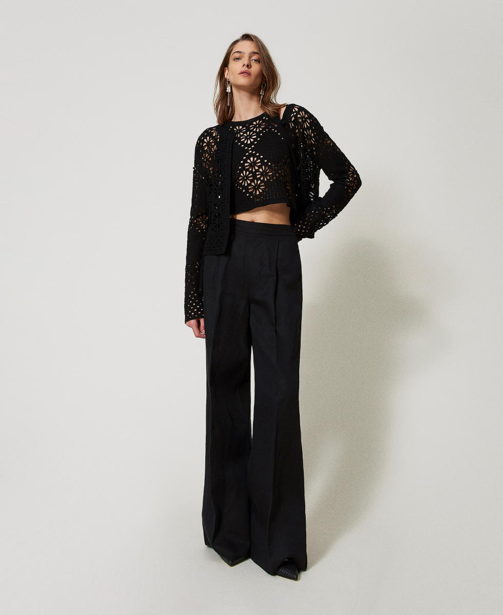 Floral crochet jacket