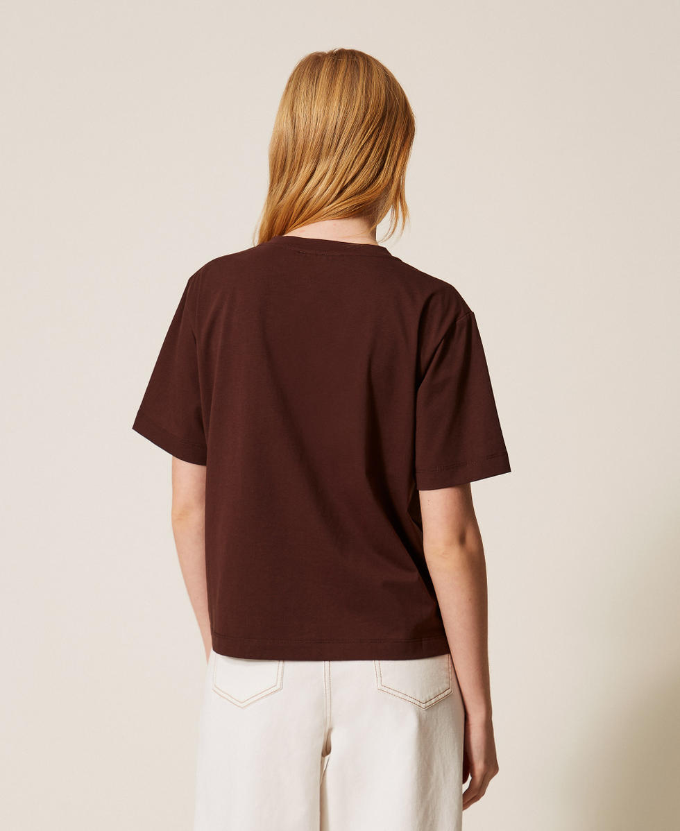 T-shirt with laminated logo print Chocolate Lab Woman 261AP2163_10780_03