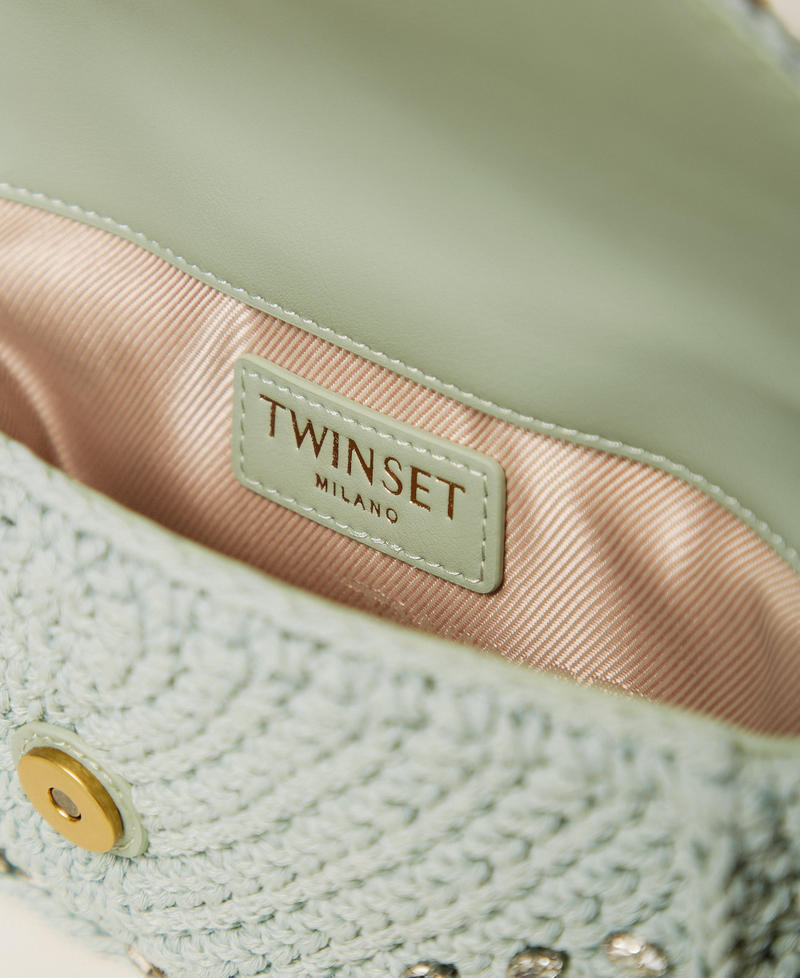 Borsa a tracolla crochet con strass Azzurro "Aqua" Donna 261TB7490_13162_04