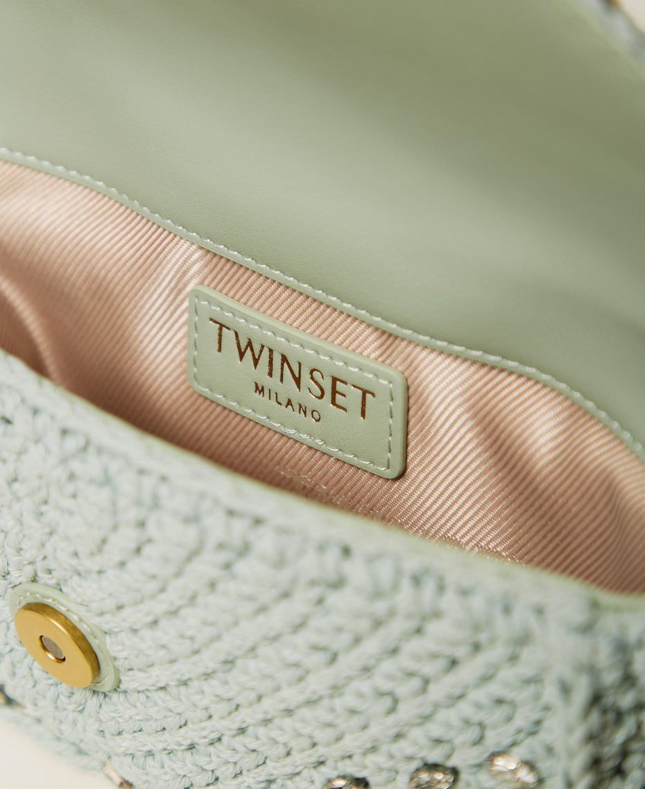 Borsa a tracolla crochet con strass Azzurro "Aqua" Donna 261TB7490_13162_04